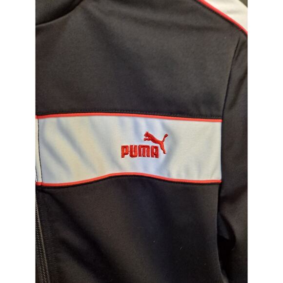 Puma Black with White Stripe Track Jacket Size Large - Picture 4 of 8